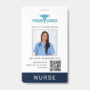 Geschäftslogo QR-Code Krankenschwester-Foto-ID Ausweis