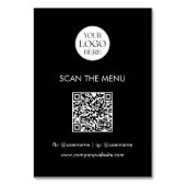 Geschäftslogo QR-Code-Menü Modern Minimalistisch Tischnummer (Rückseite)