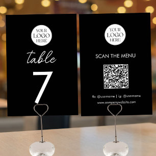 Geschäftslogo QR-Code-Menü Modern Minimalistisch Tischnummer