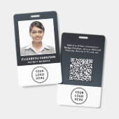 Geschäftslogo QR-Code Mitarbeiter-Fotoausweis Ausweis (Vorder- & Rückseite)