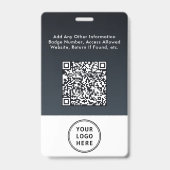 Geschäftslogo QR-Code Mitarbeiter-Fotoausweis Ausweis (Rückseite)