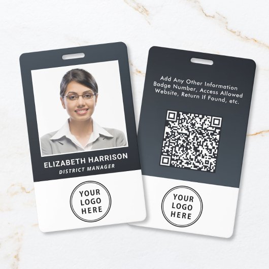 Geschäftslogo QR-Code Mitarbeiter-Fotoausweis Ausweis