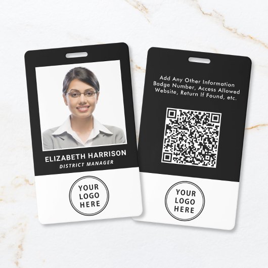 Geschäftslogo QR-Code Mitarbeiter-Fotoausweis Ausweis