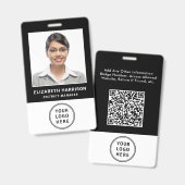Geschäftslogo QR-Code Mitarbeiter-Fotoausweis Ausweis (Vorder- & Rückseite)