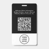 Geschäftslogo QR-Code Mitarbeiter-Fotoausweis Ausweis (Rückseite)
