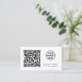 Geschäftslogo QR-Code modern professionell Visitenkarte (Stehend Vorderseite)