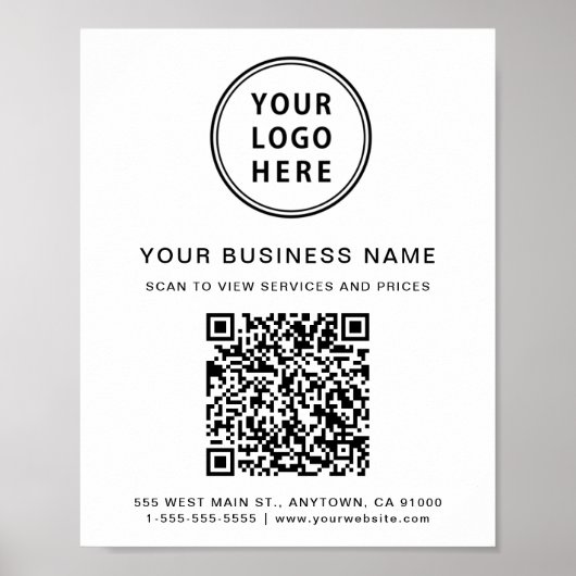 Geschäftslogo QR-Code Poster (Vorne)