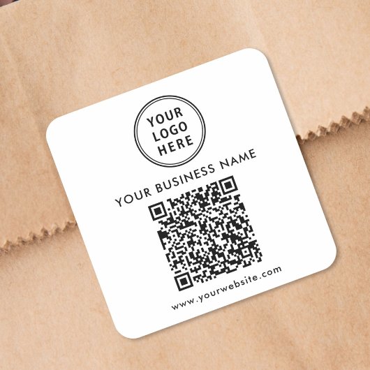 Geschäftslogo-QR-Code Quadratischer Aufkleber