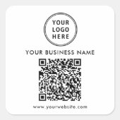 Geschäftslogo-QR-Code Quadratischer Aufkleber (Vorderseite)