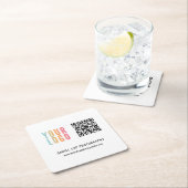 Geschäftslogo QR-Code Rechteckiger Pappuntersetzer (Vor Ort)