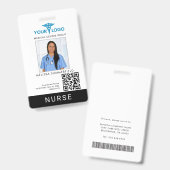 Geschäftslogo QR-Code Registrierte Pflegefachkraft Ausweis (Vorder- & Rückseite)