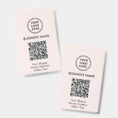 Geschäftslogo QR-Code Rosa Ausweis (Vorder- & Rückseite)