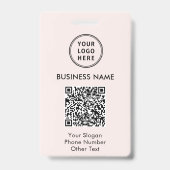Geschäftslogo QR-Code Rosa Ausweis (Vorderseite)