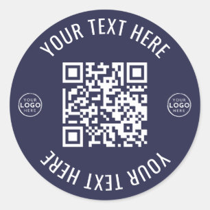 Geschäftslogo QR-Code Runder Aufkleber