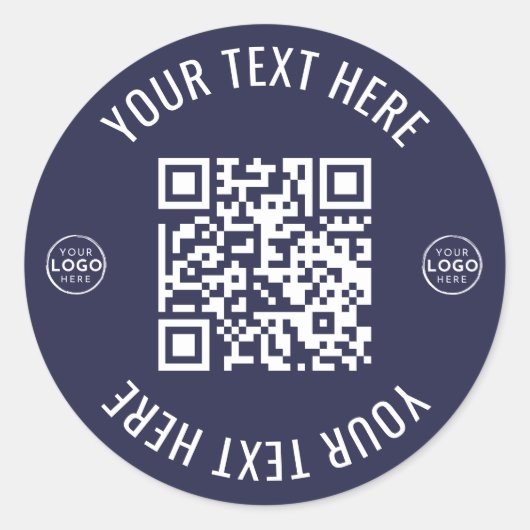 Geschäftslogo QR-Code Runder Aufkleber (Vorderseite)