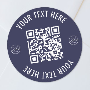 Geschäftslogo QR-Code Runder Aufkleber