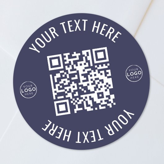 Geschäftslogo QR-Code Runder Aufkleber