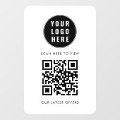 Geschäftslogo QR-Code Scan hier Einfach Fensteraufkleber (Blatt)