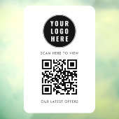 Geschäftslogo QR-Code Scan hier Einfach Fensteraufkleber (Blatt 3)