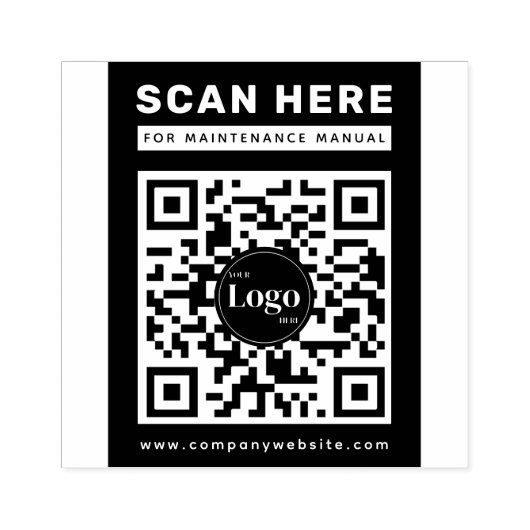 Geschäftslogo Qr-Code Scan Me Wartungshandbuch Gummistempel (Prägung)