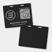 Geschäftslogo QR-Code-Scan zum Verbinden Schwarz Ausweis (Vorder- & Rückseite)