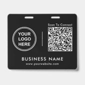 Geschäftslogo QR-Code-Scan zum Verbinden Schwarz Ausweis (Vorderseite)