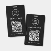 Geschäftslogo QR-Code-Scan zum Verbinden Schwarz Ausweis (Vorder- & Rückseite)