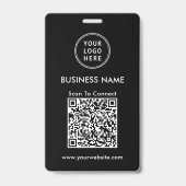 Geschäftslogo QR-Code-Scan zum Verbinden Schwarz Ausweis (Vorderseite)