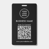 Geschäftslogo QR-Code-Scan zum Verbinden Schwarz Ausweis (Rückseite)