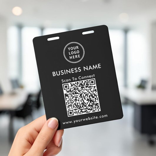 Geschäftslogo QR-Code-Scan zum Verbinden Schwarz Ausweis