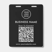 Geschäftslogo QR-Code-Scan zum Verbinden Schwarz Ausweis (Vorderseite)