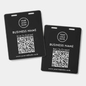 Geschäftslogo QR-Code-Scan zum Verbinden Schwarz Ausweis (Vorder- & Rückseite)