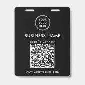 Geschäftslogo QR-Code-Scan zum Verbinden Schwarz Ausweis (Rückseite)