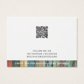 Geschäftslogo QR-Code Schmuck Display Karte hinzuf (Rückseite)