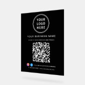 Geschäftslogo QR-Code Schwarz Acrylschild (Winkel)