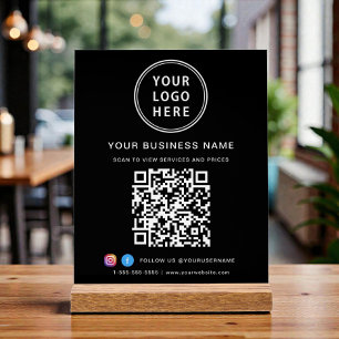 Geschäftslogo QR-Code Schwarz Acrylschild