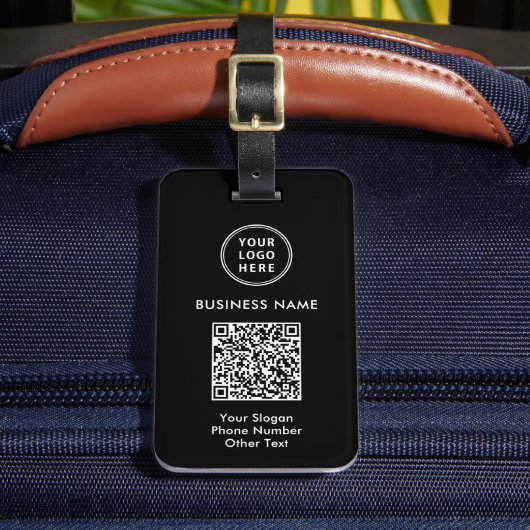 Geschäftslogo QR-Code Schwarz Gepäckanhänger (Vorderseite Insitu 2)