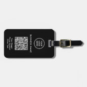Geschäftslogo QR-Code Schwarz Gepäckanhänger (Vorderseite horizontal)