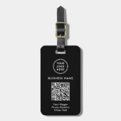 Geschäftslogo QR-Code Schwarz Gepäckanhänger (Vorderseite vertikal)