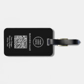 Geschäftslogo QR-Code Schwarz Gepäckanhänger (Rückseite horizontal)