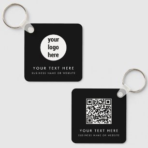 Geschäftslogo QR-Code Schwarz Minimalistisches Ges Schlüsselanhänger