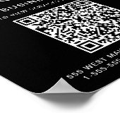 Geschäftslogo QR-Code Schwarz Poster (Ecke)