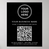 Geschäftslogo QR-Code Schwarz Poster (Vorne)