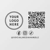 Geschäftslogo QR-Code Social Media Horizontal Fensteraufkleber (Blatt)