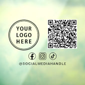 Geschäftslogo QR-Code Social Media Horizontal Fensteraufkleber (Blatt 3)