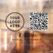 Geschäftslogo QR-Code Social Media Horizontal Fensteraufkleber (Blatt 2)