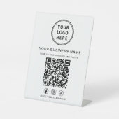 Geschäftslogo QR-Code Social Media Sockelschild (Vorderseite)