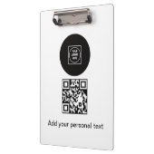 Geschäftslogo QR-Code Text Klemmbrett (Links)
