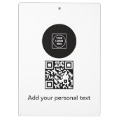 Geschäftslogo QR-Code Text Klemmbrett (Rückseite)