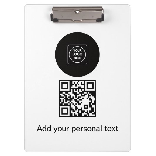 Geschäftslogo QR-Code Text Klemmbrett (Vorderseite)